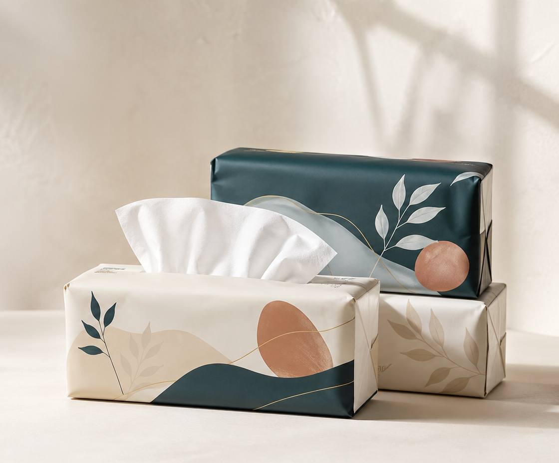 Premium facial tissue soft packs centered for mobile viewing